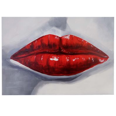 Ölgemälde Lippen, 100% handgemaltes Wandbild Gemälde XL, 120x85cm