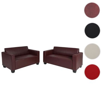 Sofa-Garnitur Couch-Garnitur 2x 2er Sofa Lyon Kunstleder