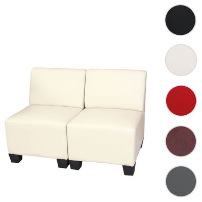 Modular 2-Sitzer Sofa Couch Lyon, Kunstleder