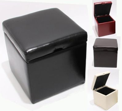 2er Set Hocker Sitzwürfel Sitzhocker Aufbewahrungsbox Onex, LEDER, 45x44x44cm