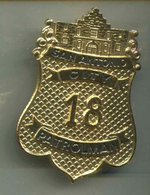 Polizei Brustabzeichen USA San Antonio City Patromanl Göde Replik (zu128)