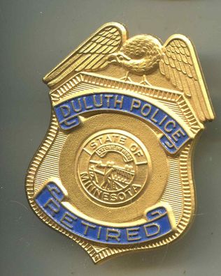 Polizei Brustabzeichen USA Duluth Police Retired Original (zu129)