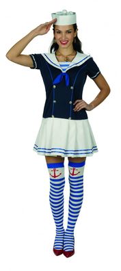 Kostüm Matrosin Damen Sailor Girl Marine Kleid Matrosenkleid Karneval Fasching