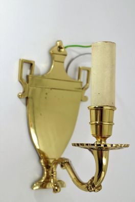 Alte Wandlampe aus Messing "elektrifiziert" Jugendstil Pokal 2#W