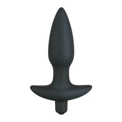 Analplug Black Velvet Vibrator Anal Plug Medium aus Silikon weich und leise 11cm