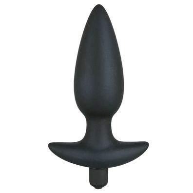 Analplug Black Velvet Vibrator Anal Plug Analplug Large Silikon Weich Leise 13cm