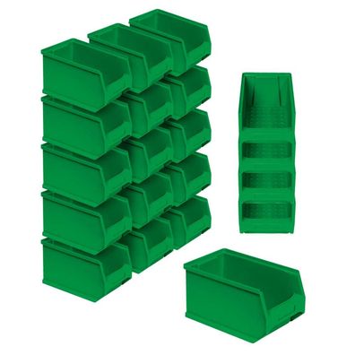 20x Sichtlagerbehälter "CLASSIC“ FB 4, LxBxH 230/200x140x122 mm, 3,7 Liter, grün