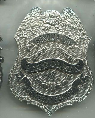 Polizei Brustabzeichen USA Sonoma County Göde Replik (zu151)