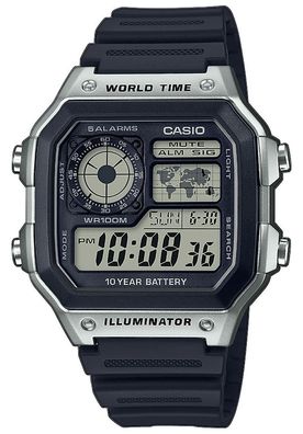 Casio Collection Armbanduhr schwarz Digital LED Light AE-1200WH-1CVEF
