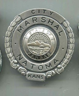 Polizei Brustabzeichen USA Natoma MarshalGöde Replik (zu154)
