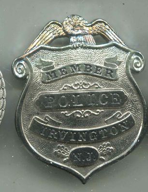 Polizei Brustabzeichen USA Irvington Police lGöde Replik (zu155)