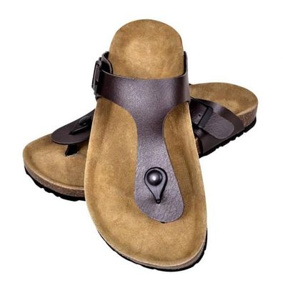 Damen Biokork-Sandale im Flip Flop-Design Braun Größe 38