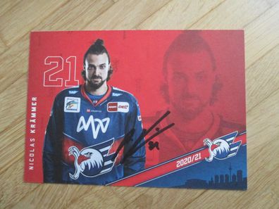 Eishockey Bundesliga Adler Mannheim Saison 20/21 Nicolas Krämmer - hands. Autogramm!