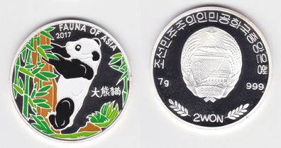 2 Won Silber Münze Korea Fauna of Asia Panda Bär 2017 (152707)