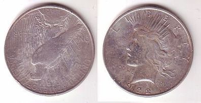 1 Peace Dollar Silber Münze USA 1922 (108694)