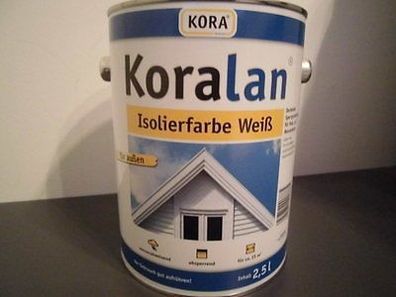 Koralan Isolierfarbe Weiss Außenbereich Holz 2,5 Liter 20,00 € / l