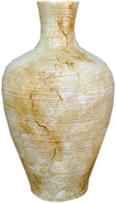 Vase in Marmor Effekt liebevoll Hand bemalt Kunst Bodenvase Gefäß Krug art Schale