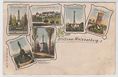 66264 Mehrbild Ak Lithographie Gruß aus Weissenburg im Elsass 1905