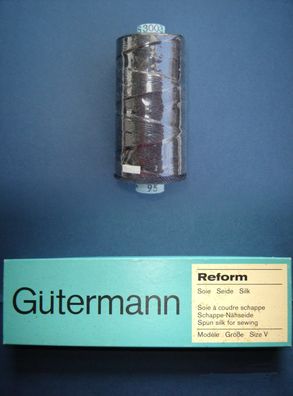 Gütermann Nähseide 100% Seide OVP 100mtr Gr 10/3 Fb 95 stahlblau