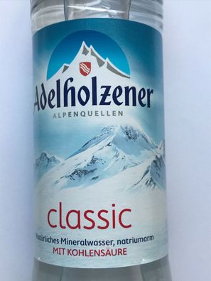 12x500ml Adelholzener Mineralwasser Classic mit Kohlensäure - Mehrweg -