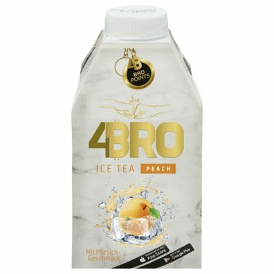 8x 0,50 L. / / 500ml 4BRO Ice Tea / / Eistee Peach - EINWEG -