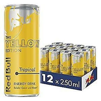 12x250ml Red Bull Energy Drink Tropical Dose Getränke Yellow Edition incl. Pfand