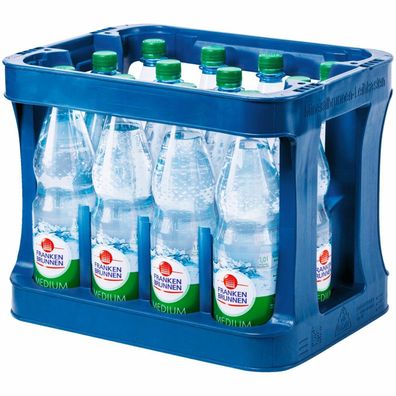 6x 1,00L Franken Brunnen Mineralwasser Medium PET Flasche Mehrweg ohne Kasten