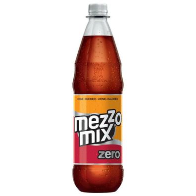 1x 1,00 L. Mezzo Mix Zero Orange PET Flasche - Mehrweg - ohne Kasten