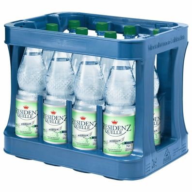 6x 1,00 L. Residenz Quelle Mineralwasser Medium PET Flasche Mehrweg ohne Kasten