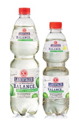 12x1,0l. Labertaler PET Mineralwasser + Balance Apfel-Lemongras Einweg