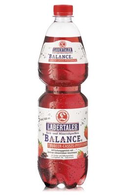 12x1,0l Labertaler PET Mineralwasser + Balance Erdbeer-Cassis-Pfefferminz Einweg