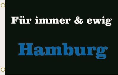Fahne Flagge Für immer & ewig Hamburg Hissflagge 90 x 150 cm