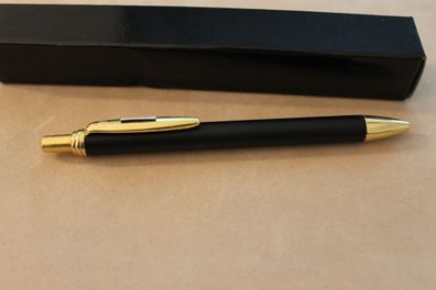 Kugelschreiber, schwarz matt, gold; Großraummine