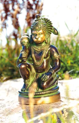 Hanuman Messing 13 cm 900 g Buddha Figur Statue Skulptur Affenkönig Affengott