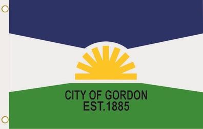 Fahne Flagge Gordon City (Nebraska) Hissflagge 90 x 150 cm