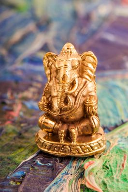 Ganesha Messing Elefantengott 2,7 cm Miniaturfigur Statue Skulptur Gottheit