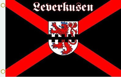 Fahne Flagge Leverkusen Kreuz Hissflagge 90 x 150 cm