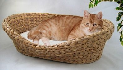 Rohrschneider Cat Bonbon Bett aus Wasserhyazinthe klein Katzenbett Hundebett