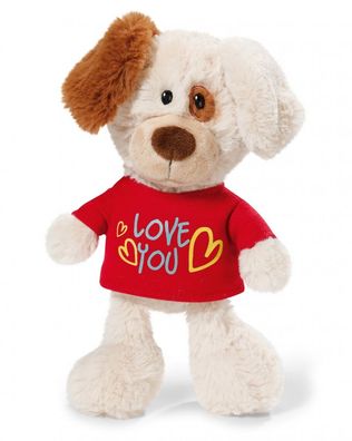 Nici 40185 Hund mit T-Shirt "Love You" 20cm Plüsch Kuscheltier Schlenker Love
