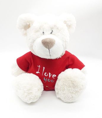 Nici 37756.1 Classic Bear creme mit rotem T-Shirt "I Love you" 35cm Plüsch Schle