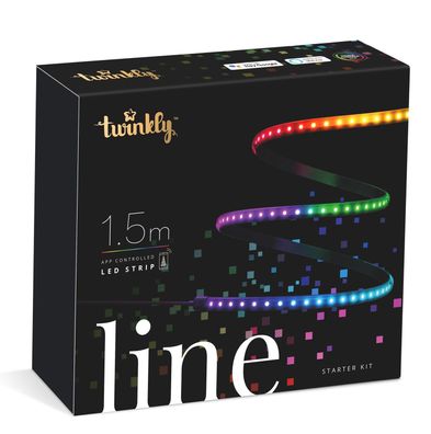 twinkly Smarter LED Streifen LINE mit 90 LED RGB, 1,5 Meter, schwarz, Starter-Kit,