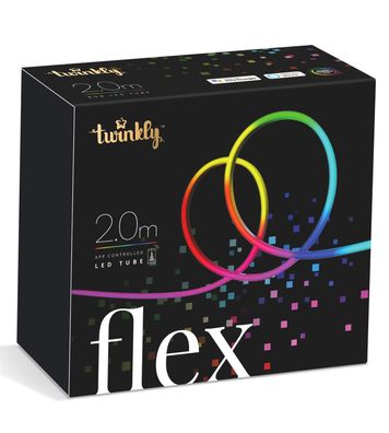 twinkly Smarte, flexibles LED Band FLEX mit 192 LED RGB, 2 Meter, Starter, Schwarz,