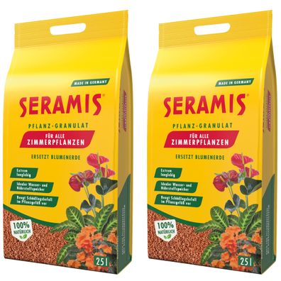 2 x Seramis® Pflanz-Granulat für Zimmerpflanzen, 25 Liter