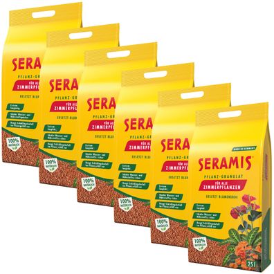 6 x Seramis® Pflanz-Granulat für Zimmerpflanzen, 25 Liter