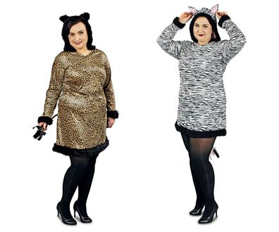 Kostüm Leopard od. Zebra Kleid Tierkostüm große Größen Gr44-54 Karneval Fasching