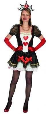 Kostüm rote Königin Herz Dame Herzkleid mit Haarreif Gr. 32-42 Märchen Fasching