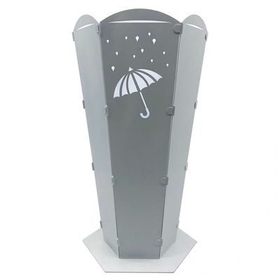 Schirmständer, Regenschirmständer aus Metall weiß H:42cm x Ø:20cm