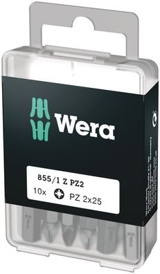 Wera 855/1 Z DIY Bits, PZ 2 x 25 mm, 10-teilig 05072404001