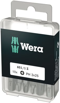 Wera 851/1 Z DIY Bits, PH 3 x 25 mm, 10-teilig 05072402001