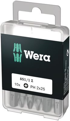 Wera 851/1 Z DIY Bits, PH 2 x 25 mm, 10-teilig 05072401001